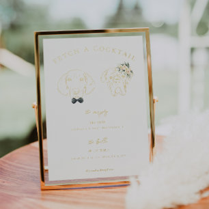 Élégant chien   Poster de boisson Signature de mar