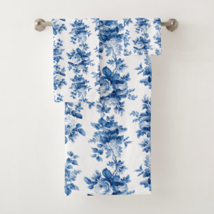 Elegant China Blue Rozen Bad Handdoek
