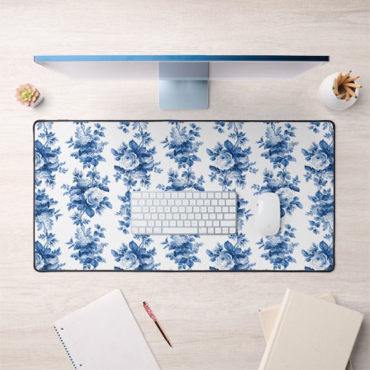 Elegant  China Blue Rozen Bureaumat (Kantoor 1)