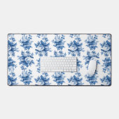 Elegant  China Blue Rozen Bureaumat (Keyboard & Muis)