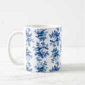 Elegant China Blue Rozen Koffiemok (Links)