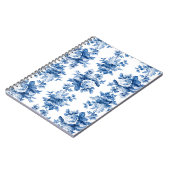 Elegant  China Blue Rozen Notitieboek (Linkerzijde)