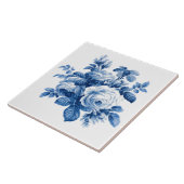 Elegant China Blue Rozen Tegeltje (Zijkant)