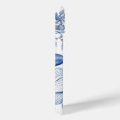 Elegant Chinees Blauw & Wit Bloempatroon Case-Mate iPhone Case (Achterkant / Rechts)