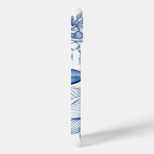 Elegant Chinees Blauw & Wit Bloempatroon Case-Mate iPhone Case (Achterkant / Rechts)