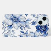 Elegant Chinees Blauw & Wit Bloempatroon Case-Mate iPhone Case (Achterkant (horizontaal))