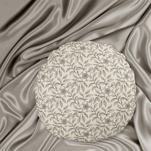 Elegant Chinees bloempatroon Natural CC0443 Rond Kussen