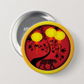 Elegant Chinees Nieuwjaar Tijgergoudlampions Ronde Button 7,6 Cm (Voorkant /achterkant)
