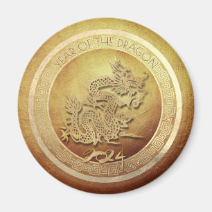 Elegant Chinees Vietnamees Nieuwjaar Dragon 2024 R Magneet