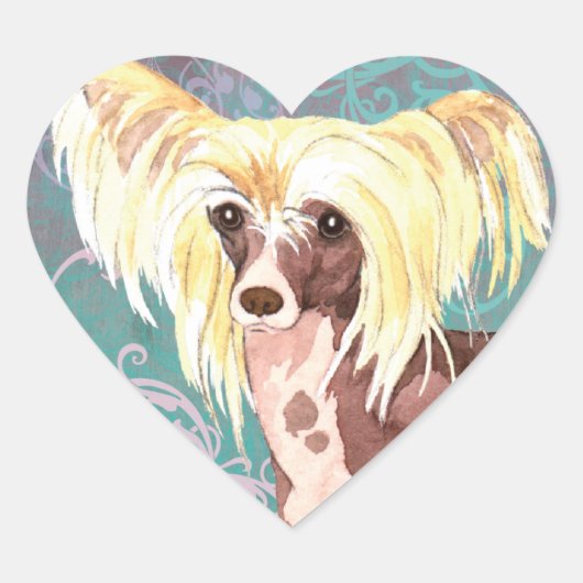 Elegant Chinese Crested Hart Sticker (Voorkant)