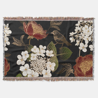 Elegant Chinoiserie geïnspireerde Floral Blooms Deken