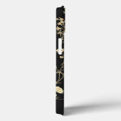 Elegant Chique Beige Wildflower Naam op Zwart Case-Mate iPhone Case (Achterkant / Rechts)