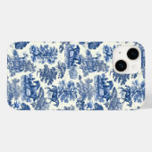 Elegant  chique blauw paardentoilet Case-Mate iPhone case (Achterkant (horizontaal))