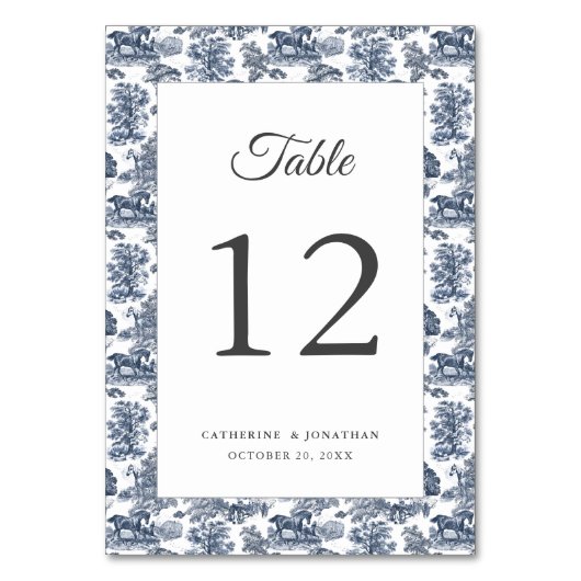 Elegant chique blauw paardentoilet kaart (Achterkant)