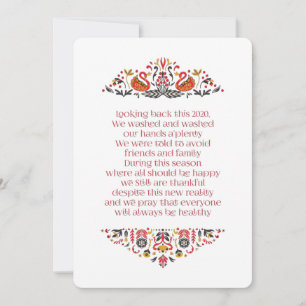 Elegant chique bloemenblad Thanksgiving gedicht Feestdagenkaart