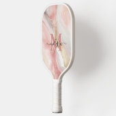 Elegant chique blush roze monogram pickleball paddle (Links)