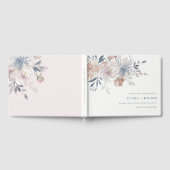Elegant chique blush Waterverf bloemenbruiloft Gastenboek (Volledig)