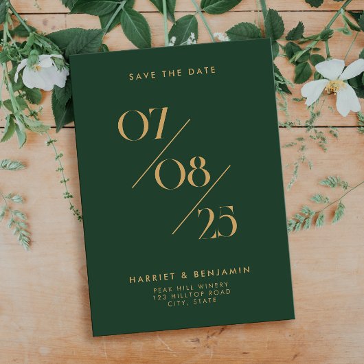 Elegant Chique Bruiloft Datum Non-Foto Opslaan van Save The Date