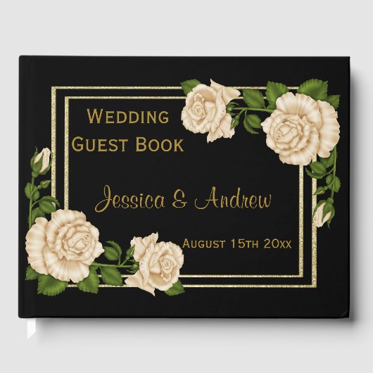Elegant Chique Corner Ivoor Rozen Boeketten Bruilo Gastenboek (Voorkant)