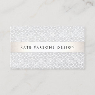 Elegant chique designer zilver gestreept patroon visitekaartje