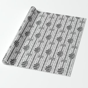 Elegant chique faux zilver grijs wit patroon cadeaupapier