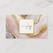 Elegant chique goud glitter marmer moderne Logo Visitekaartje (Voorkant)
