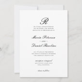 Elegant chique Initiaal Classic Monogram bruiloft Kaart (Voorkant)