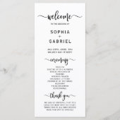 Elegant chique kalligrafie script bruiloft ceremon programma (Voorkant)