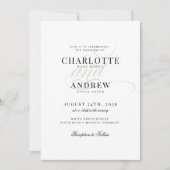 Elegant chique kalligrafie script bruiloft kaart (Voorkant)