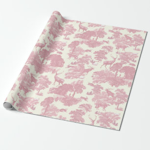 Elegant chique licht roze toile herten bos cadeaupapier