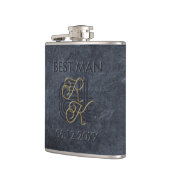 Elegant chique luxe houtskool zwart & goud monogra heupfles (Links)