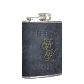 Elegant chique luxe houtskool zwart & goud monogra heupfles (Rechts)