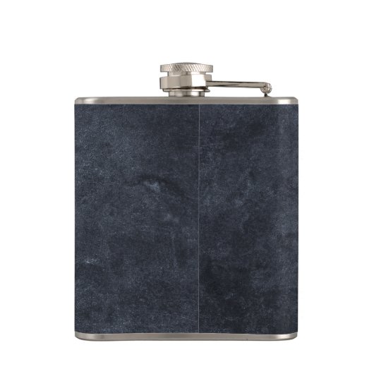 Elegant chique luxe houtskool zwart & goud monogra heupfles (Achterkant)