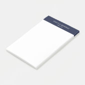 Elegant chique marine blauw gepersonaliseerd post-it® notes (Schuin)