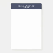 Elegant chique marine blauw gepersonaliseerd post-it® notes (Voorkant)