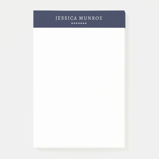 Elegant chique marine blauw gepersonaliseerd post-it® notes (Voorkant)