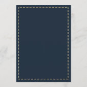 Elegant chique marine blauw goud glitter bruiloft menu (Achterkant)