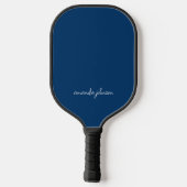 Elegant chique marine blauw monogram pickleball paddle (Achterkant)