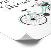 Elegant Chique Mintgroene Fiets Bruiloft Feestbord Poster (Hoek)
