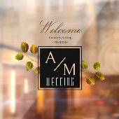 Elegant chique monogram wit raamsticker (Vel 2)