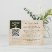 Elegant  Chique QR Code Bruiloft Kaart Invoegen (Staand voorkant)