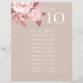 Elegant chique Roos bruiloft zitkaarten (Voorkant)