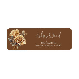 Elegant chique Roos   Romantisch retouradres Etiket