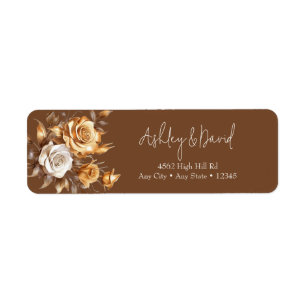 Elegant chique Roos   Romantisch retouradres Etiket