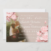 Elegant chique Roos Save the Date Kaart (Voorkant)