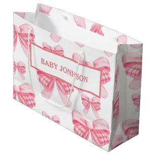Elegant & Chique Roze Bow Meisje Baby shower Groot Cadeauzakje