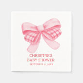 Elegant & Chique Roze Bow Meisje Baby shower Servet (Voorkant)