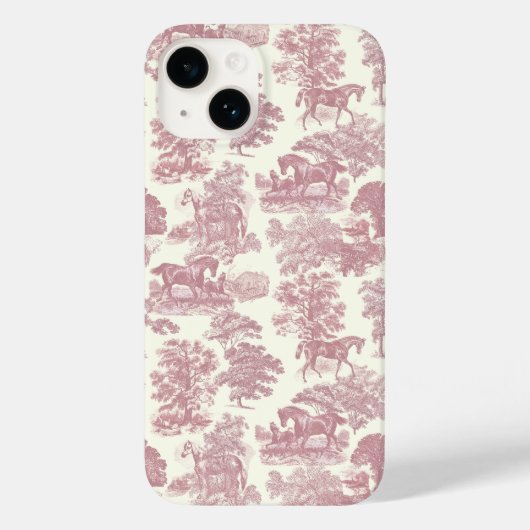 Elegant chique roze paardentoilet Case-Mate iPhone case (Achterkant)
