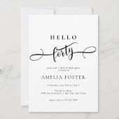 Elegant chique script 40e verjaardag kaart (Voorkant)