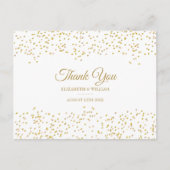 Elegant chique script Bedankt Gold Dust Confetti Briefkaart (Voorkant)